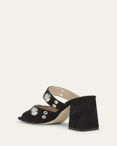 Valentino Garavani 75mm Studded Suede Mule Sandals | Thumbnail 2 Valentino Garavani 75mm Studded Suede Mule Sandals | Thumbnail 2
