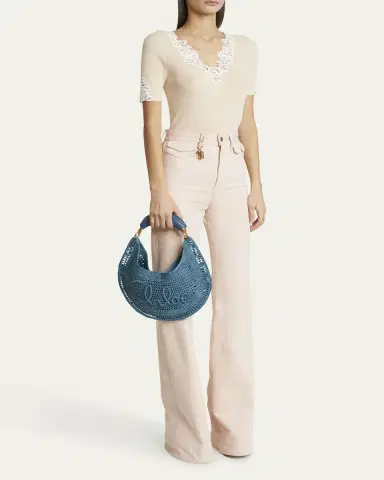 Chloé Summer Banana Top-Handle Bag in Crochet Fabric | Thumbnail 13 Chloé Summer Banana Top-Handle Bag in Crochet Fabric | Thumbnail 13
