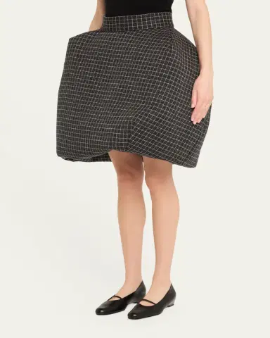 Marc Jacobs Runway Windowpane Check Padded Bubble Skirt | Thumbnail 4 Marc Jacobs Runway Windowpane Check Padded Bubble Skirt | Thumbnail 4