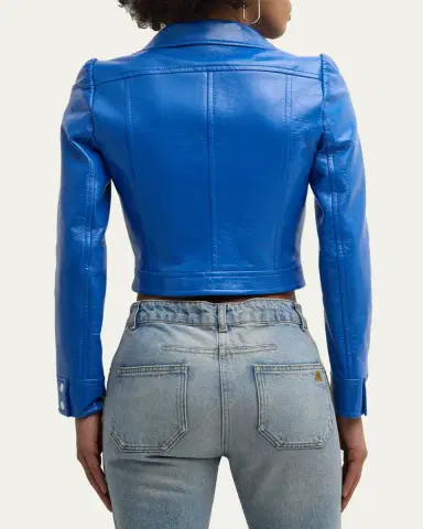 Courrèges Textured Vinyl Crop Jacket | Thumbnail 3 Courrèges Textured Vinyl Crop Jacket | Thumbnail 3