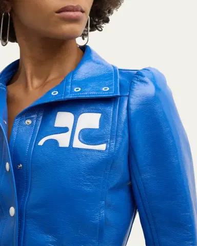 Courrèges Textured Vinyl Crop Jacket | Thumbnail 5 Courrèges Textured Vinyl Crop Jacket | Thumbnail 5