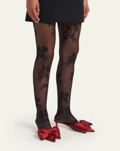 Valentino Garavani 45mm Yolande Satin Bow Mule Pumps | Thumbnail 2 Valentino Garavani 45mm Yolande Satin Bow Mule Pumps | Thumbnail 2