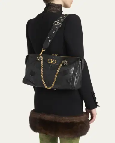 Valentino Garavani Panthea Medium Patchwork Chevron Shoulder Bag | Thumbnail 2 Valentino Garavani Panthea Medium Patchwork Chevron Shoulder Bag | Thumbnail 2