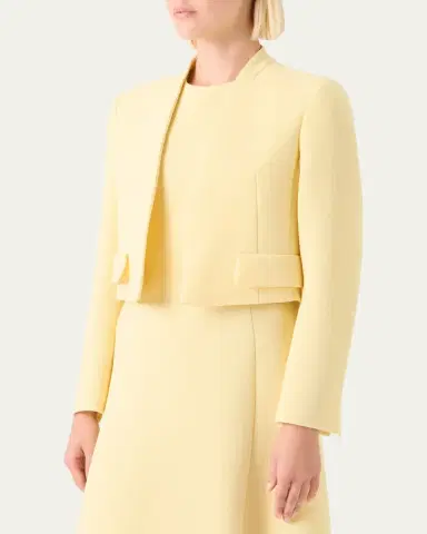 Akris Helena Wool Crepe Open-Front Short Jacket | Thumbnail 4 Akris Helena Wool Crepe Open-Front Short Jacket | Thumbnail 4