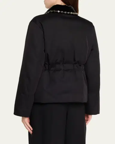 Dolce & Gabbana Crystal Velvet-Collar Nylon Barn Jacket | Thumbnail 3 Dolce & Gabbana Crystal Velvet-Collar Nylon Barn Jacket | Thumbnail 3