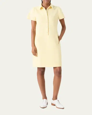 Akris Short-Sleeve Cotton-Silk Polo Dress | Thumbnail 2 Akris Short-Sleeve Cotton-Silk Polo Dress | Thumbnail 2