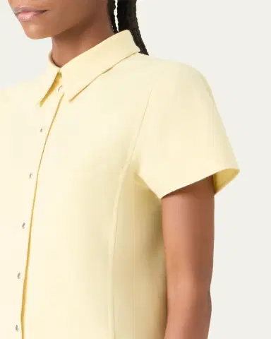 Akris Short-Sleeve Cotton-Silk Polo Dress | Thumbnail 5 Akris Short-Sleeve Cotton-Silk Polo Dress | Thumbnail 5