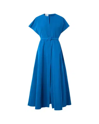Akris punto Short-Sleeve Belted Techno Midi Dress | Thumbnail 1 Akris punto Short-Sleeve Belted Techno Midi Dress | Thumbnail 1