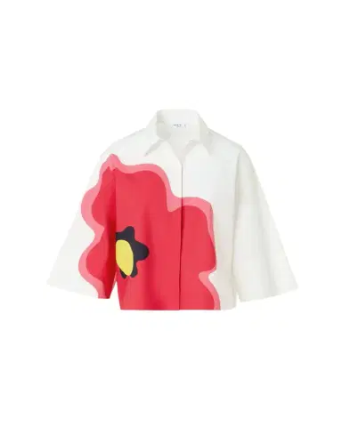 Akris punto Flower-Print Boxy Button-Down Shirt | Thumbnail 1 Akris punto Flower-Print Boxy Button-Down Shirt | Thumbnail 1