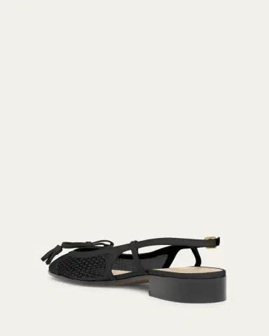 Valentino Garavani 25mm VLogo Signature Valet Mesh and Leather Ballerina Flats | Thumbnail 4 Valentino Garavani 25mm VLogo Signature Valet Mesh and Leather Ballerina Flats | Thumbnail 4