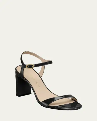 Stuart Weitzman Babette Patent Leather Ankle-Strap Sandals | Thumbnail 2 Stuart Weitzman Babette Patent Leather Ankle-Strap Sandals | Thumbnail 2