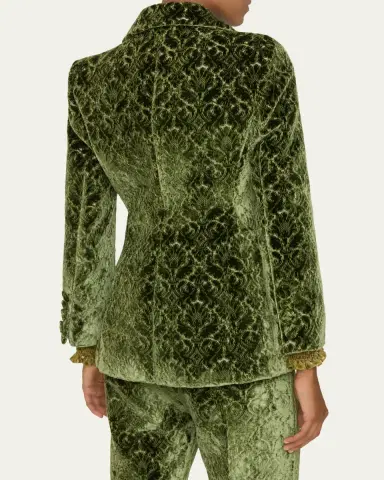 Burberry Virginia Baroque Velvet Double-Breasted Jacket | Thumbnail 3 Burberry Virginia Baroque Velvet Double-Breasted Jacket | Thumbnail 3