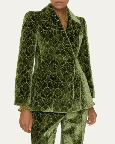 Burberry Virginia Baroque Velvet Double-Breasted Jacket | Thumbnail 4 Burberry Virginia Baroque Velvet Double-Breasted Jacket | Thumbnail 4