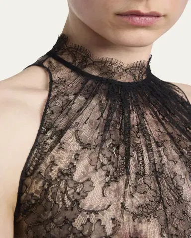 Alexander McQueen Scalloped Sheer Floral Lace Halter Top | Thumbnail 5 Alexander McQueen Scalloped Sheer Floral Lace Halter Top | Thumbnail 5