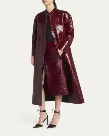 Tom Ford Snake-Embossed Leather Long Coat | Thumbnail 4 Tom Ford Snake-Embossed Leather Long Coat | Thumbnail 4