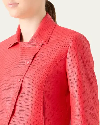 Akris punto Perforated Leather Crop Moto Jacket | Thumbnail 5 Akris punto Perforated Leather Crop Moto Jacket | Thumbnail 5
