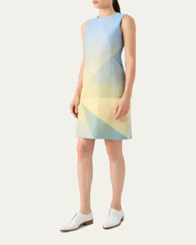 Akris Sunbeam Print Silk Sleeveless Dress | Thumbnail 4 Akris Sunbeam Print Silk Sleeveless Dress | Thumbnail 4