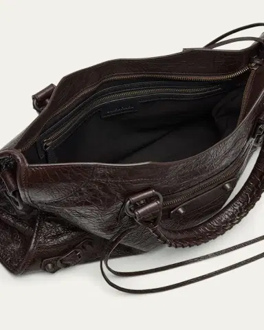 Balenciaga Le City Medium Crinkled Leather Top-Handle Bag | Thumbnail 3 Balenciaga Le City Medium Crinkled Leather Top-Handle Bag | Thumbnail 3