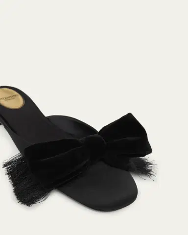 Valentino Garavani Reinette Satin Bow Mules | Thumbnail 3 Valentino Garavani Reinette Satin Bow Mules | Thumbnail 3