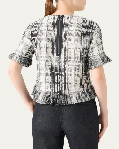 Akris punto Raw Cotton Tweed Boxy Blouse | Thumbnail 3 Akris punto Raw Cotton Tweed Boxy Blouse | Thumbnail 3