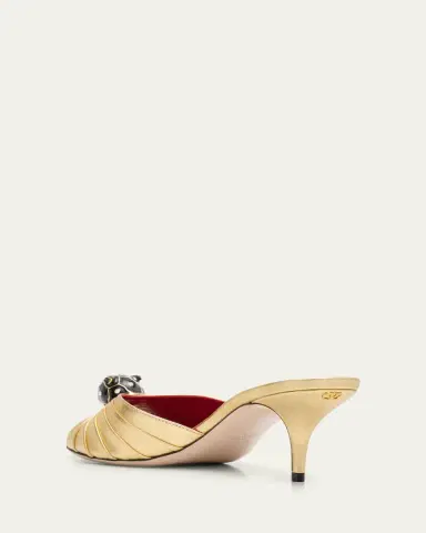 Valentino Garavani 55mm Panthea Embellished Metallic Leather Mules | Thumbnail 4 Valentino Garavani 55mm Panthea Embellished Metallic Leather Mules | Thumbnail 4