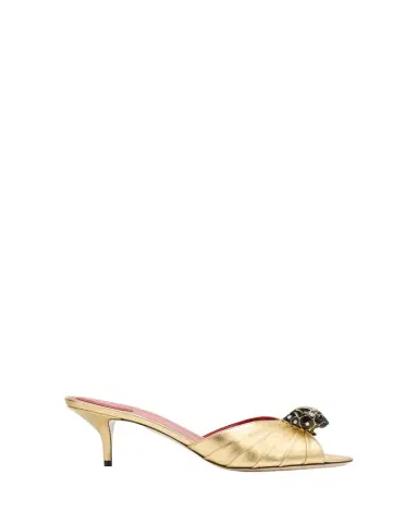 Valentino Garavani 55mm Panthea Embellished Metallic Leather Mules | Thumbnail 1 Valentino Garavani 55mm Panthea Embellished Metallic Leather Mules | Thumbnail 1