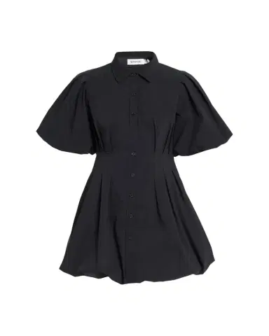 Simkhai Cleo Polin Balloon-Sleeve Pleated Mini Dress | Thumbnail 1 Simkhai Cleo Polin Balloon-Sleeve Pleated Mini Dress | Thumbnail 1