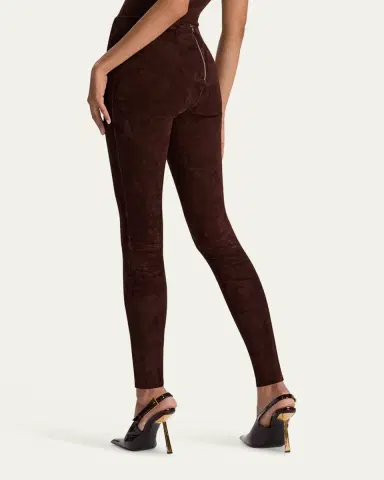 Alice + Olivia Lennox Mid-Rise Suede Leggings | Thumbnail 3 Alice + Olivia Lennox Mid-Rise Suede Leggings | Thumbnail 3
