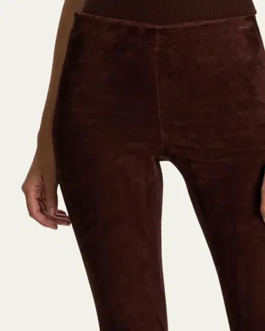 Alice + Olivia Lennox Mid-Rise Suede Leggings | Thumbnail 5 Alice + Olivia Lennox Mid-Rise Suede Leggings | Thumbnail 5