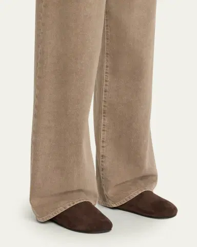 The Row Hudson Shearling-Lined Suede Slide Mules | Thumbnail 2 The Row Hudson Shearling-Lined Suede Slide Mules | Thumbnail 2