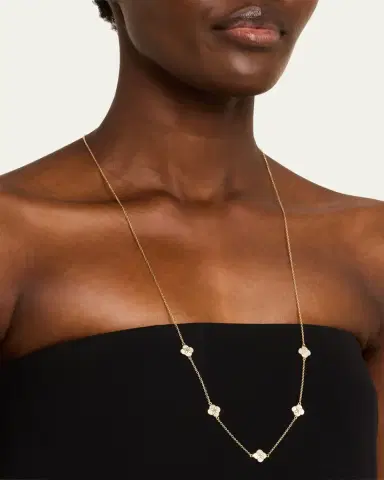 Jan Leslie Five Petal Gemstone Station Necklace | Thumbnail 2 Jan Leslie Five Petal Gemstone Station Necklace | Thumbnail 2