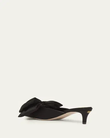 Valentino Garavani 45mm Yolande Satin Bow Mule Pumps | Thumbnail 2 Valentino Garavani 45mm Yolande Satin Bow Mule Pumps | Thumbnail 2