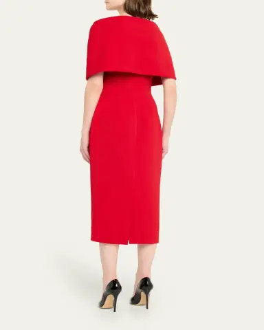 BADGLEY MISCHKA Square-Neck Pleated Wrap Midi Dress | Thumbnail 3 BADGLEY MISCHKA Square-Neck Pleated Wrap Midi Dress | Thumbnail 3