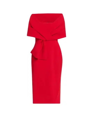 BADGLEY MISCHKA Square-Neck Pleated Wrap Midi Dress | Thumbnail 1 BADGLEY MISCHKA Square-Neck Pleated Wrap Midi Dress | Thumbnail 1
