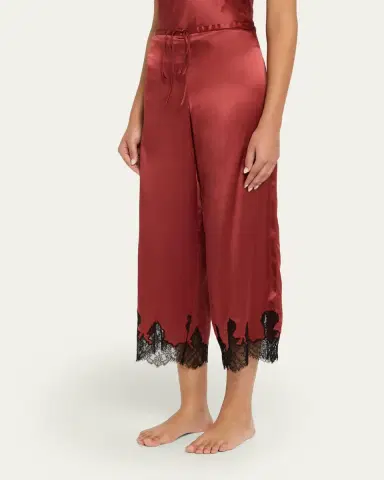 Kiki De Montparnasse Giselle Lace-Trim Silk Pajama Pants | Thumbnail 4 Kiki De Montparnasse Giselle Lace-Trim Silk Pajama Pants | Thumbnail 4
