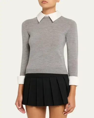 ALICE + OLIVIA Porla Collared Sweater | Thumbnail 4 ALICE + OLIVIA Porla Collared Sweater | Thumbnail 4