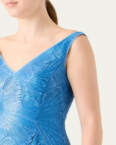 Akris Lacquered Sea Faille Sleeveless Midi Dress | Thumbnail 5 Akris Lacquered Sea Faille Sleeveless Midi Dress | Thumbnail 5