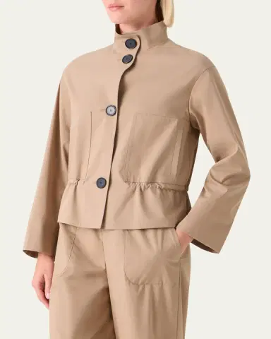 Akris punto Techno Cotton Poplin Short Parka Jacket | Thumbnail 4 Akris punto Techno Cotton Poplin Short Parka Jacket | Thumbnail 4