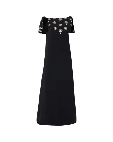 Carolina Herrera Embellished Bow-Shoulder Crepe Gown | Thumbnail 1 Carolina Herrera Embellished Bow-Shoulder Crepe Gown | Thumbnail 1