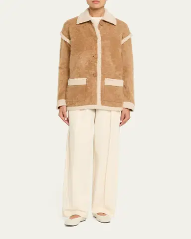 Guest in Residence Grizzly Shearling-Trim Cashmere Jacket | Thumbnail 2 Guest in Residence Grizzly Shearling-Trim Cashmere Jacket | Thumbnail 2