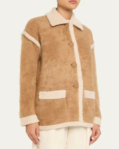 Guest in Residence Grizzly Shearling-Trim Cashmere Jacket | Thumbnail 4 Guest in Residence Grizzly Shearling-Trim Cashmere Jacket | Thumbnail 4
