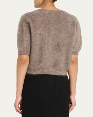 Lisa Yang Juniper Brushed Cashmere Short-Sleeve Sweater | Thumbnail 3 Lisa Yang Juniper Brushed Cashmere Short-Sleeve Sweater | Thumbnail 3