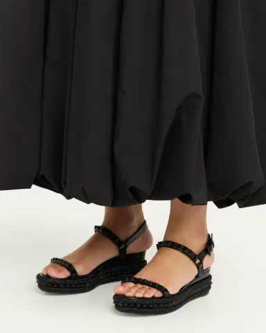 Christian Louboutin 60mm Pyraclou Patent Spike Wedge Sandals | Thumbnail 2 Christian Louboutin 60mm Pyraclou Patent Spike Wedge Sandals | Thumbnail 2