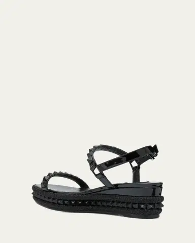 Christian Louboutin 60mm Pyraclou Patent Spike Wedge Sandals | Thumbnail 4 Christian Louboutin 60mm Pyraclou Patent Spike Wedge Sandals | Thumbnail 4