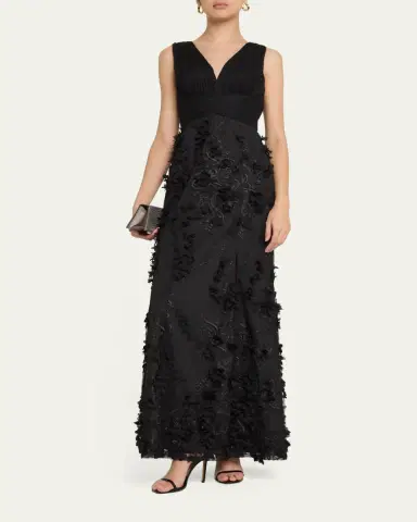 Aidan Mattox Embroidered Floral Applique Gown | Thumbnail 2 Aidan Mattox Embroidered Floral Applique Gown | Thumbnail 2