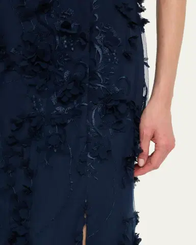 Aidan Mattox Embroidered Floral Applique Gown | Thumbnail 9 Aidan Mattox Embroidered Floral Applique Gown | Thumbnail 9