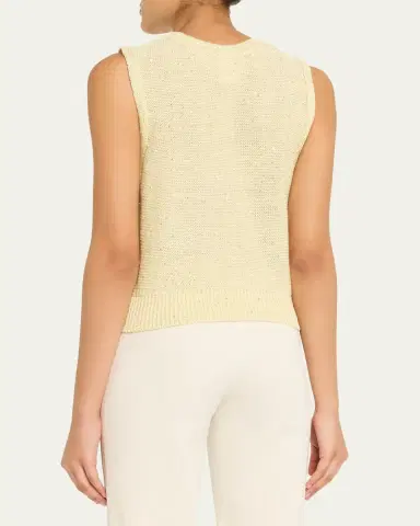 Akris Sleeveless Sequined Linen Cotton Sweater | Thumbnail 11 Akris Sleeveless Sequined Linen Cotton Sweater | Thumbnail 11
