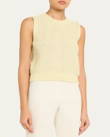 Akris Sleeveless Sequined Linen Cotton Sweater | Thumbnail 12 Akris Sleeveless Sequined Linen Cotton Sweater | Thumbnail 12