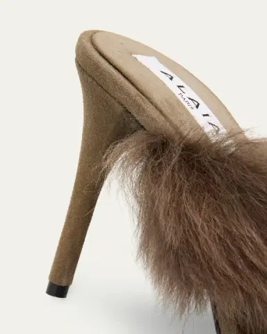 Alaïa 90mm Shearling and Leather Thong Sandals | Thumbnail 5 Alaïa 90mm Shearling and Leather Thong Sandals | Thumbnail 5