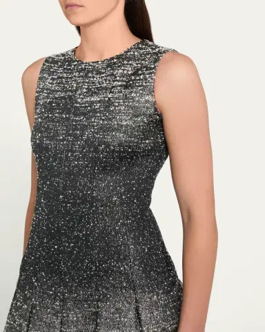 Oscar de la Renta Sleeveless Ombre Metallic Boucle Jacquard Midi Dress | Thumbnail 5 Oscar de la Renta Sleeveless Ombre Metallic Boucle Jacquard Midi Dress | Thumbnail 5